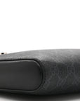 GG Supreme Monogram Web Small Flat Messenger Bag Black Grey