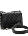 Caviar Quilted Small Boy Flap Black