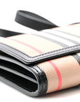 E-Canvas Icon Stripe Hannah Wallet With Detachable Strap Archive Beige