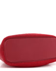 Pony Hair Le Petit Calino Ring Top Handle Bag Red
