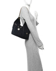 Suede Quilted Small CHNL 25 Handbag Black