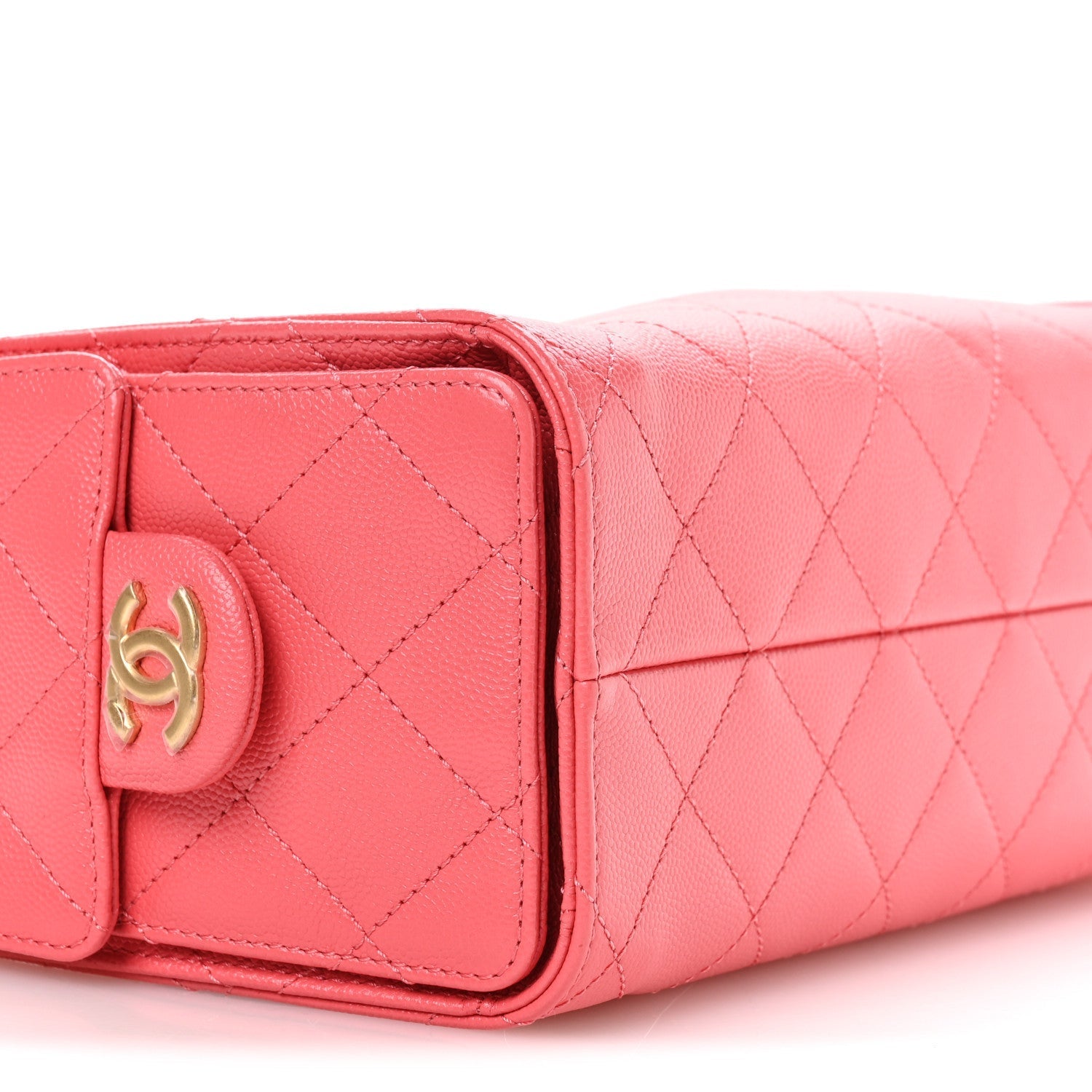 Caviar Quilted Mini CHNL 25 Handbag Coral