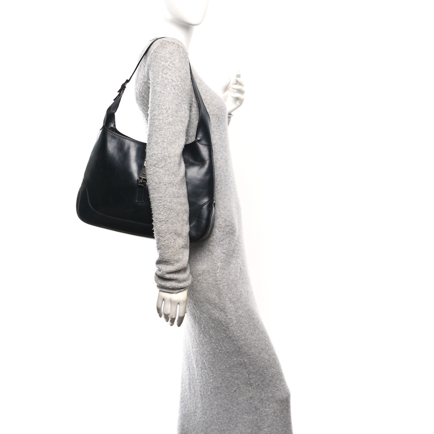 Calfskin Jackie O Hobo Black