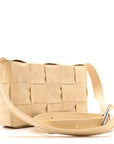 Paper Calfskin Maxi Intrecciato Cassette Crossbody Bag Porridge