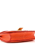 Snakeskin Medium Classic Box Flap Orange