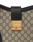 GG Supreme Monogram Medium Padlock Shoulder Bag Black