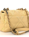 Calfskin Crochet Medium CHNL 19 Flap Yellow