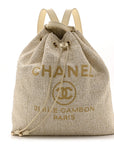 Canvas Large Deauville Backpack Light Beige