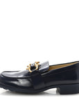 Glossy Calfskin Monsieur Loafers 37.5 Navy Blue
