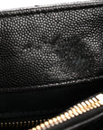 Grain de Poudre Calfskin Y Quilted Monogram Medium Loulou Chain Satchel Black