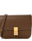 Box Calfskin Medium Classic Box Flap Bag Camel