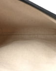 GG Supreme Monogram Textured Dollar Calfskin Web Medium Blondie Top Handle Shoulder Flap Bag Beige Blue