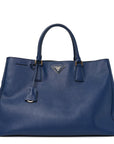 Saffiano Large Galleria Double Zip Tote Bluette