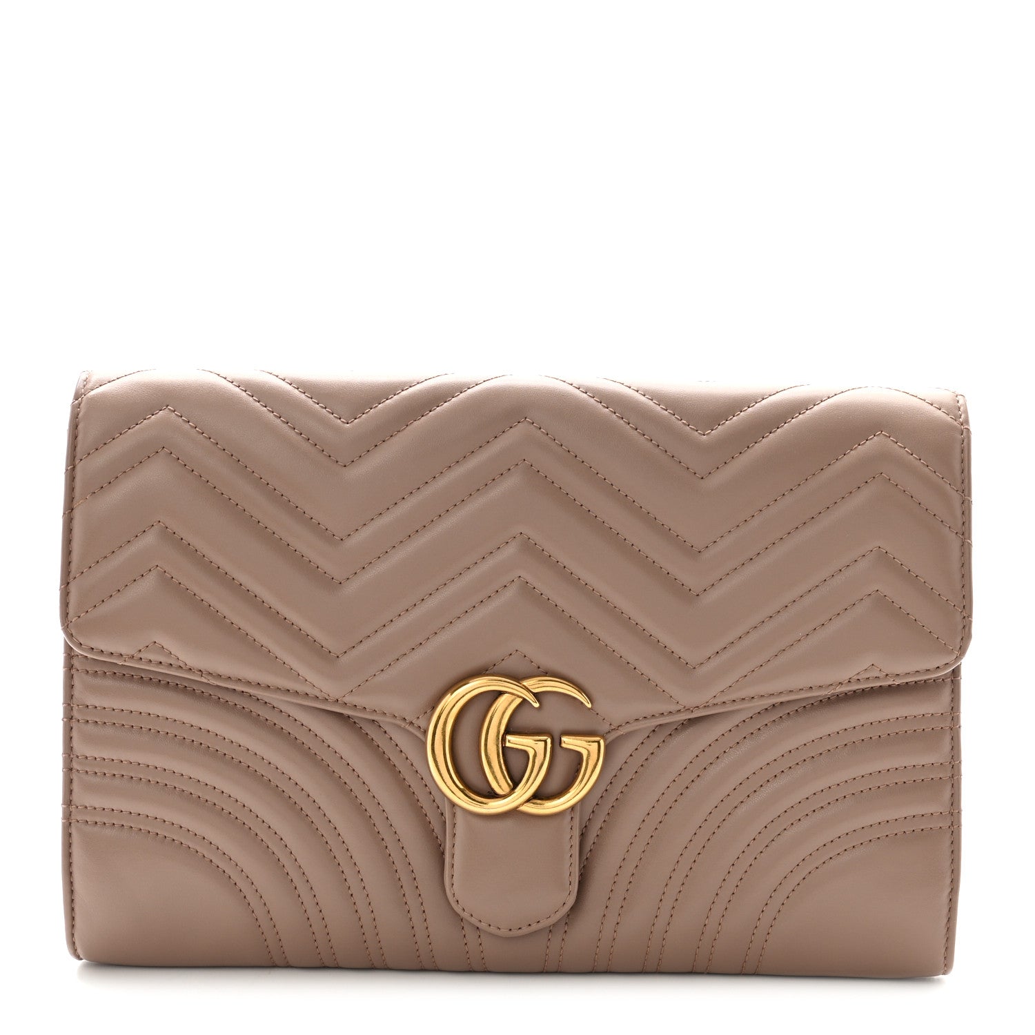 Calfskin Matelasse GG Marmont Clutch Porcelain Rose