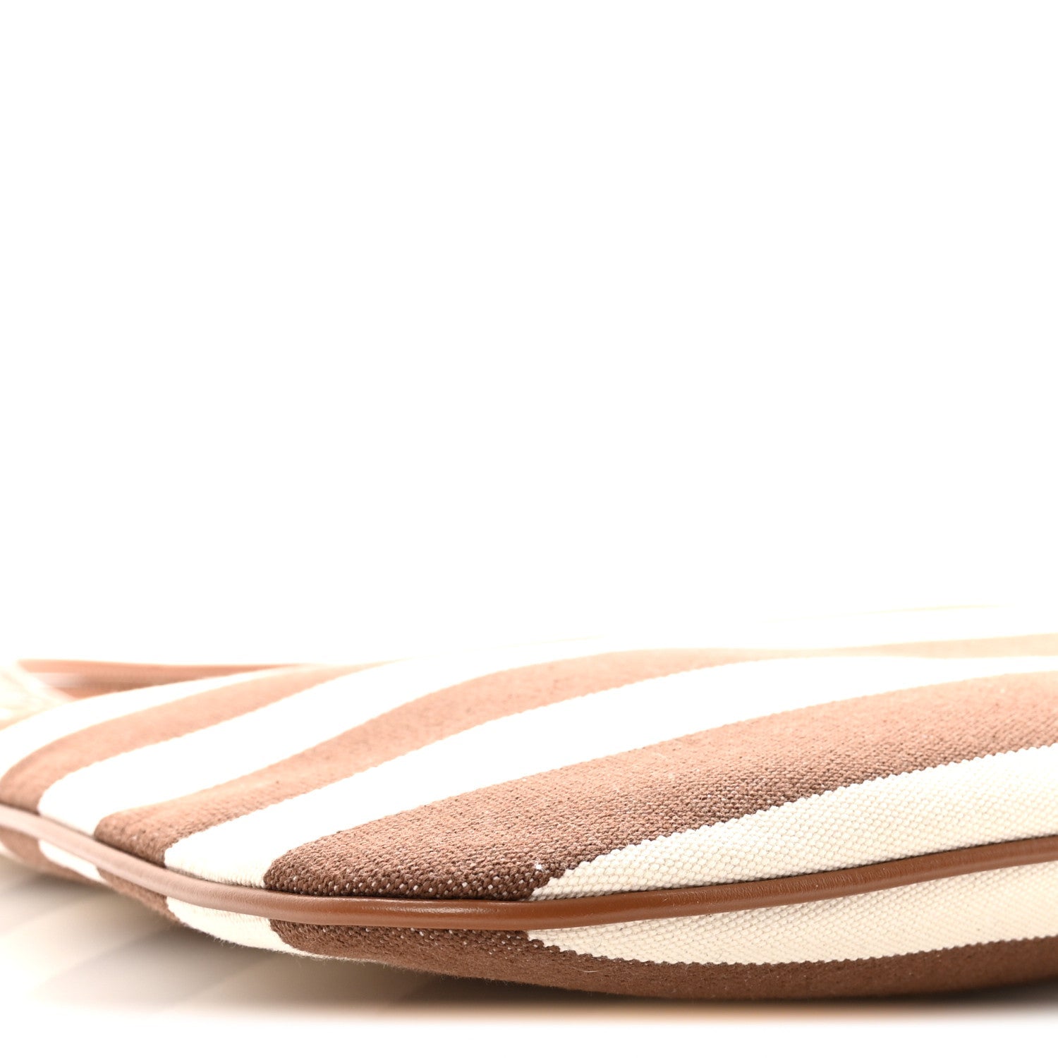 Canvas Calfskin Striped Ivy  Cacao Naturale