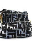 X JOSHUA VIDES Nylon FF Cloudy Mini Belt Baguette Bag White Celeste Black