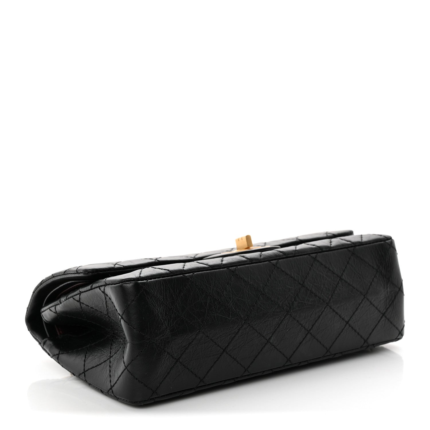 Aged Calfskin Quilted 2.55 Reissue 225 Flap Black
