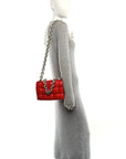 Lambskin Maxi Intreccio Padded Chain Cassette Crossbody Bag Nail Polish
