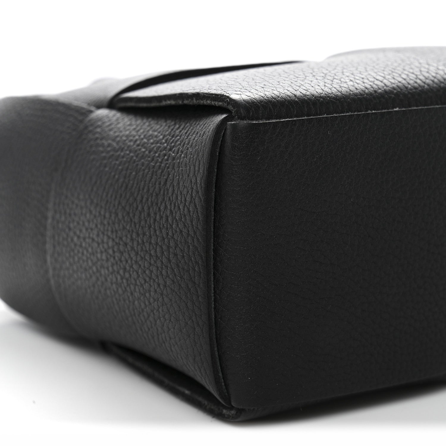 Grained Calfskin Intrecciato Mini Arco Tote Black