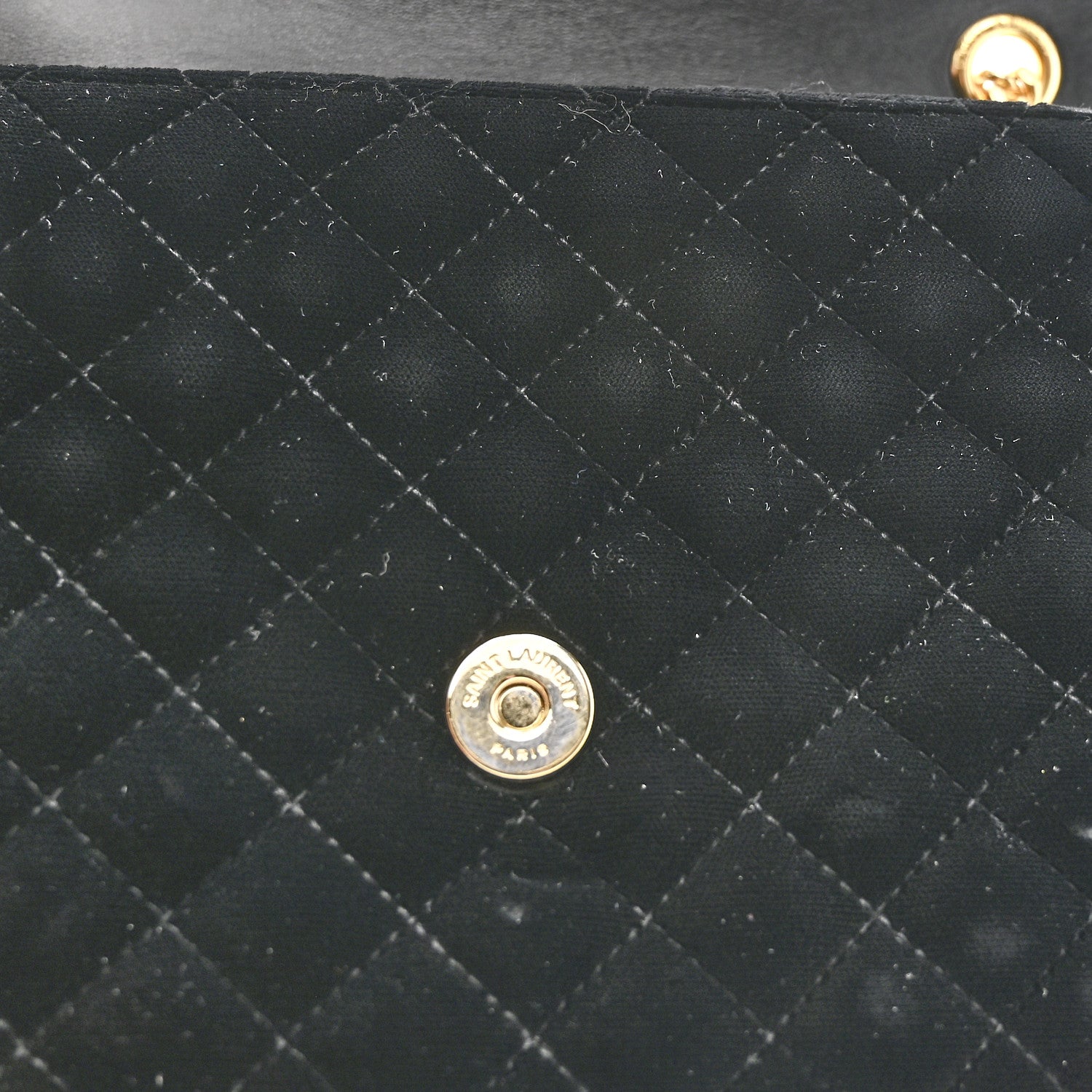 Velvet Tri-Quilt Monogram Medium College Bag Black