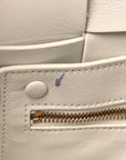 Patent Maxi Intrecciato Cassette Crossbody Bag White