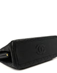 Caviar Quilted Kisslock Shoulder Bag Black