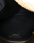 Raffia Calfskin Monogram Medium Niki Chain Satchel Natural