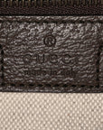 GG Supreme Monogram Textured Dollar Calfskin Web Ophidia Wristlet Shoulder Bag Beige Ebony New Acero