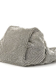 Satin Crystal Embellished Bonny Shoulder Bag Silver