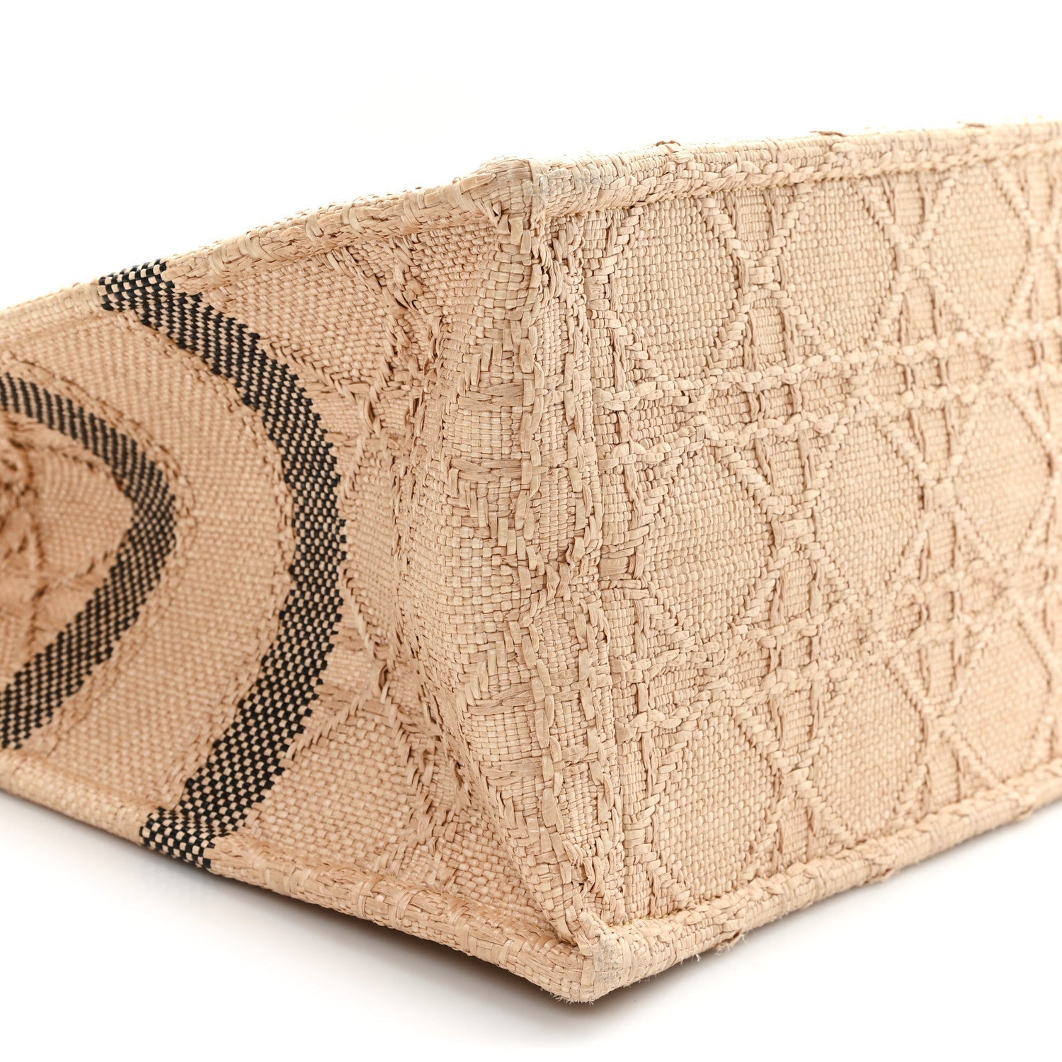Raffia Cannage Medium Book Tote Natural