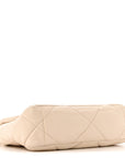 Goatskin Quilted Medium CHNL 19 Flap Light Beige