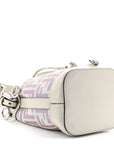 Crystal Vitello Laminato FF Mini Mon Tresor Bucket Bag Crystal Argento