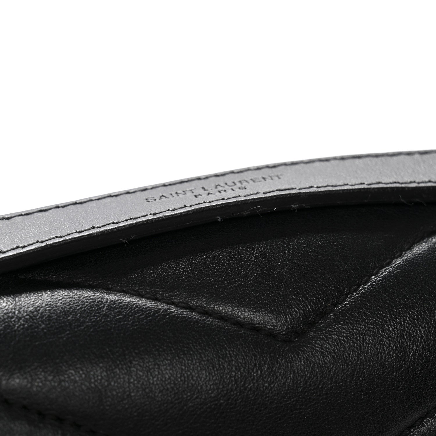 Calfskin Y Quilted Monogram Medium Loulou Chain Satchel Black