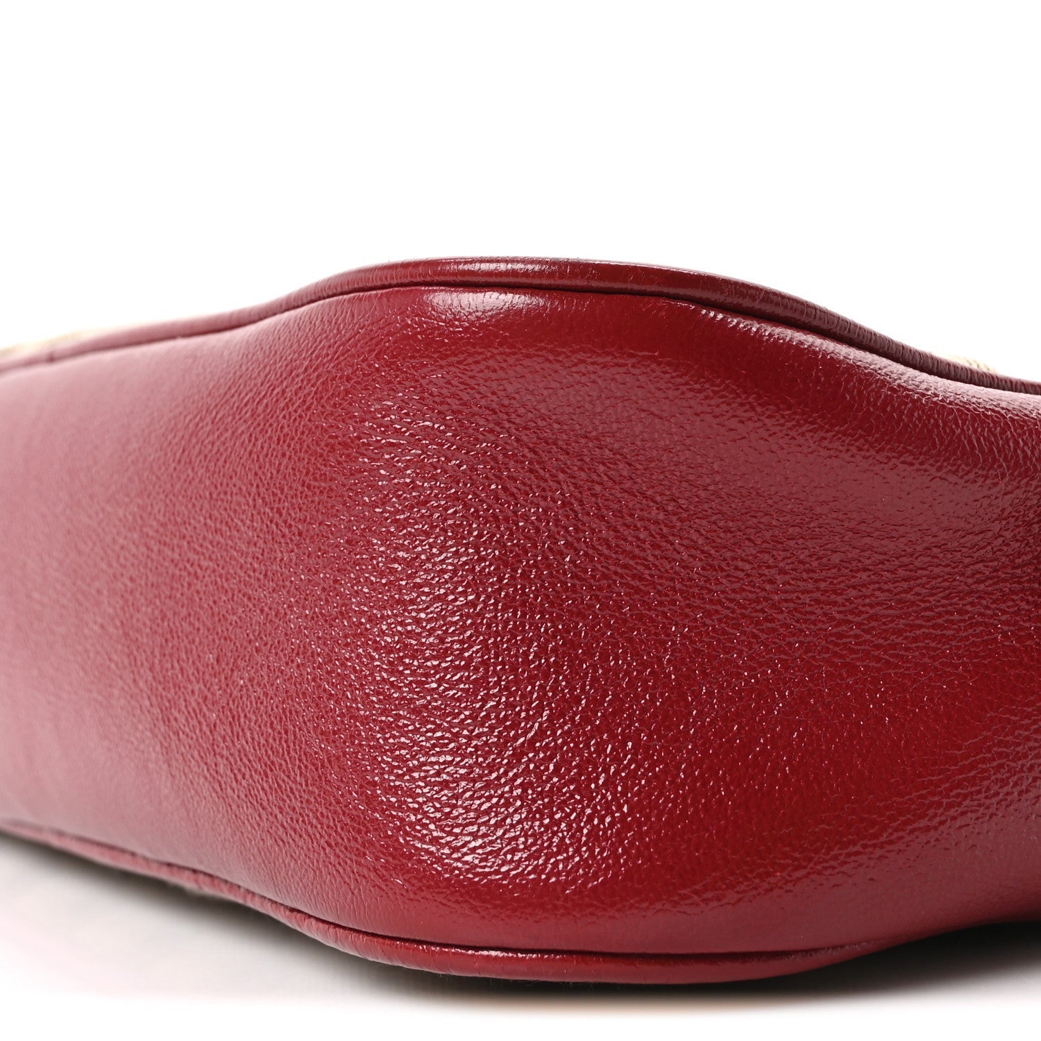 Monogram Azalea Calfskin Matelasse Diagonal Small GG Marmont Chain Shoulder Bag Beige Ebony New Cherry Red