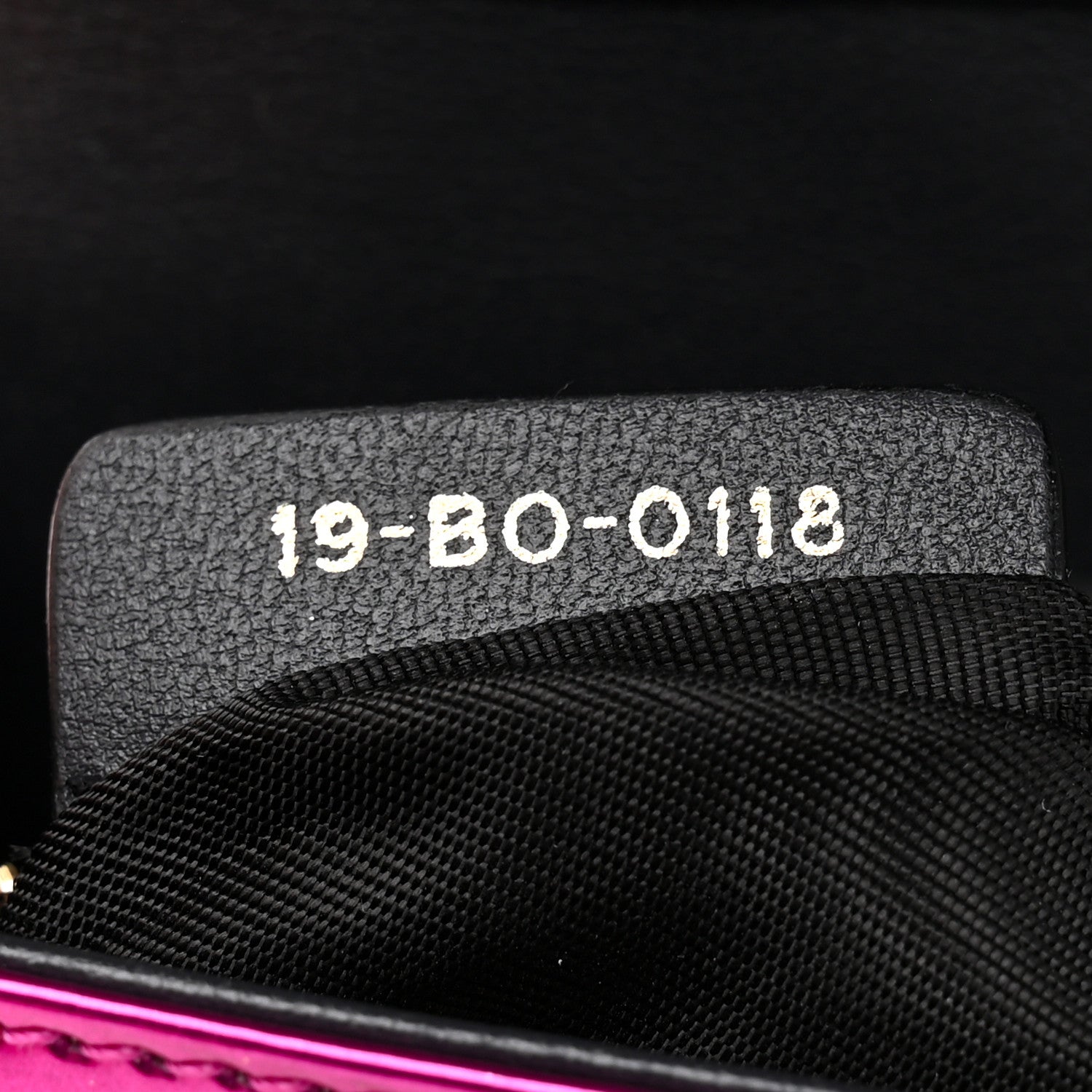Metallic Patent Micro-Cannage D1ORama Wallet on Chain Pouch Pink