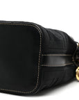 Canvas Vitello King F is FNDI FF Embroidered Mini Mon Tresor Bucket Bag Black
