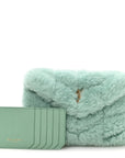 Shearling Quilted Monogram Loulou Puffer Pouch Clutch Iced Mint