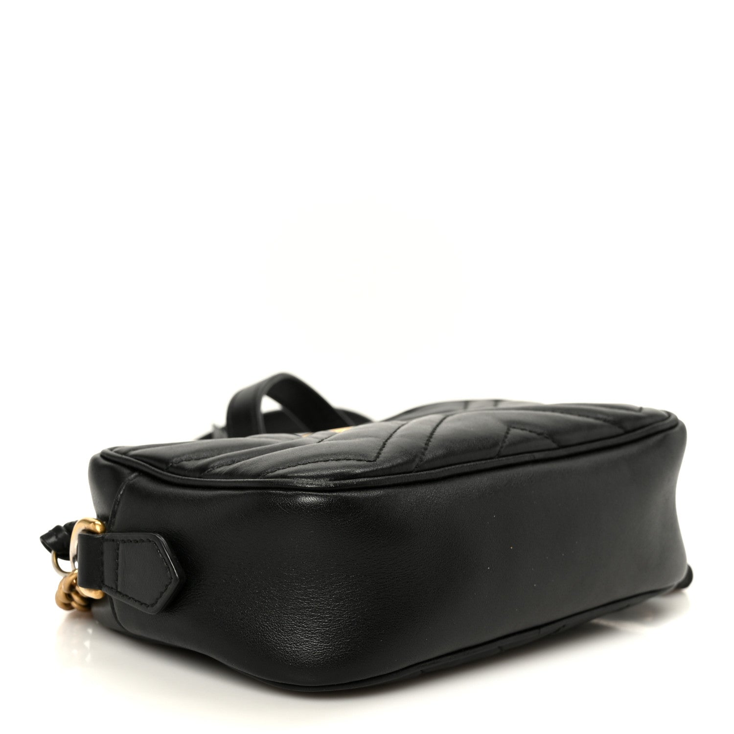Calfskin Matelasse Mini GG Marmont Chain Shoulder Bag Black