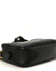 Calfskin Matelasse Mini GG Marmont Chain Shoulder Bag Black