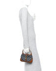New Denim GG Monogram Calfskin Mini Jackie 1961 Hobo Blue Tea Cuir
