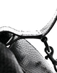 Extra Supple Calfskin Snakeskin Embossed Calfskin Small Tool 2.0 North-South Tote Black