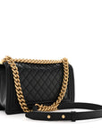 Caviar Quilted Medium Boy Flap Black