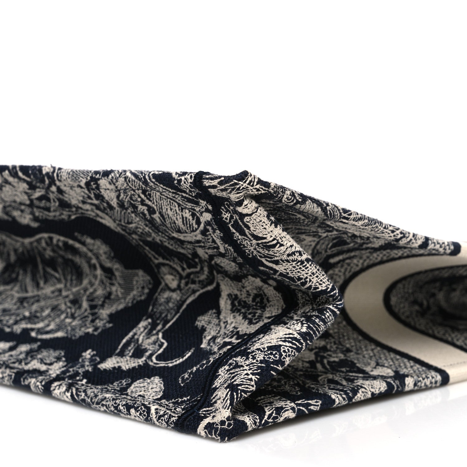 Canvas Embroidered Large D1ORiviera Toile De Jouy Reverse Book Tote Blue