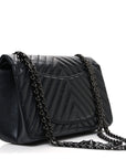 Aged Calfskin Chevron Quilted 2.55 Reissue 225 Flap So Black