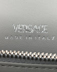 Metallic Crocodile Embossed Calfskin Greca Goddess Wallet On Chain Silver