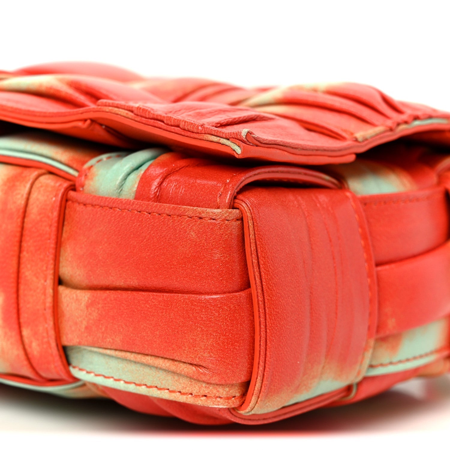 Calfskin Intreccio Plisse Tie Dye Camera Bag Multicolor