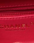 Lambskin Quilted Small Trendy CC Bowling Bag Pink