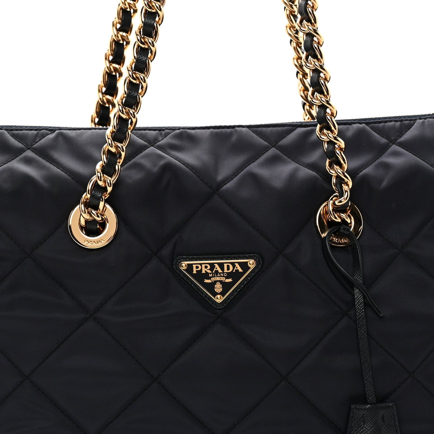 Nylon Tessuto Impuntu Quilted Tote Baltico