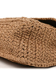 Raffia Calfskin Monogram Medium Niki Chain Satchel Natural