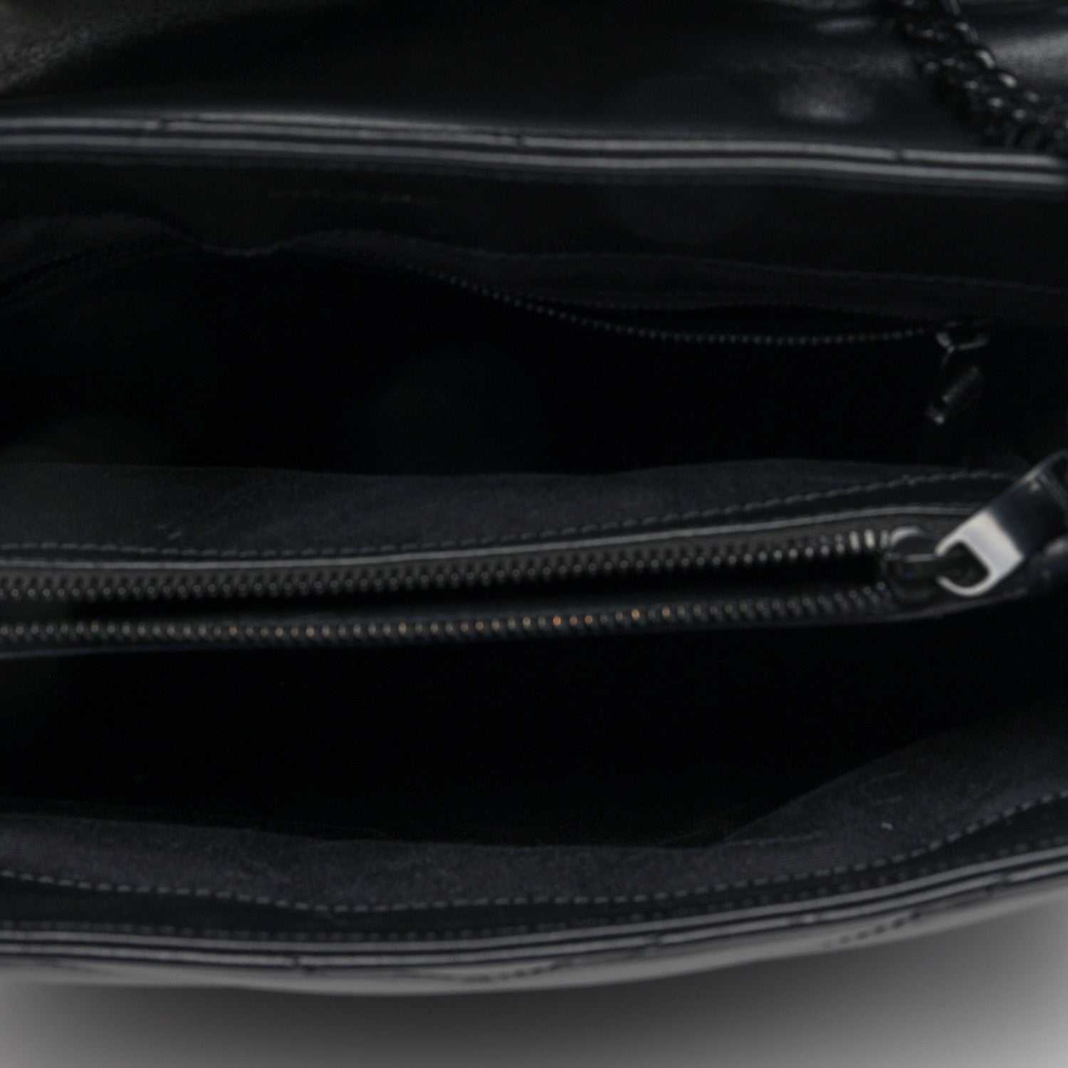 Calfskin Y Quilted Monogram Monochrome Medium Loulou Chain Satchel Black